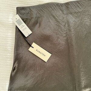 Aritzia Dark Olive Slip Satin Midi Skirt